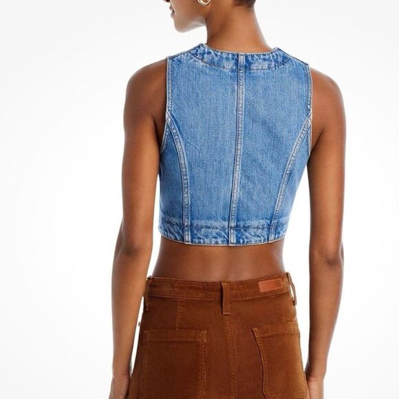 NWT RE/DONE Micro Trucker Cotton denim Vest. Size L - Picture 2 of 10